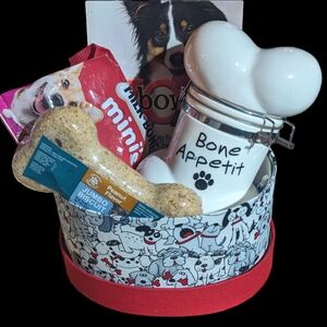 Hat box full of love for a dog lover